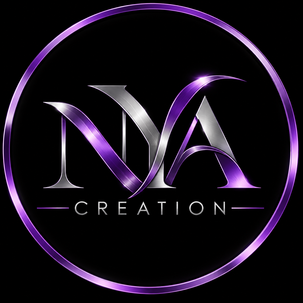 NYA Creation — approved silver and purple round monogram